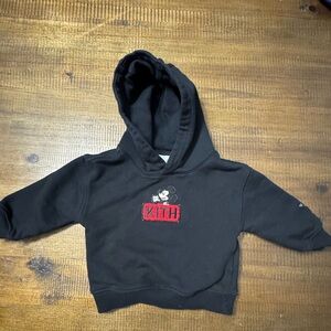 Kith Kids Black Hoodie with Red Patch